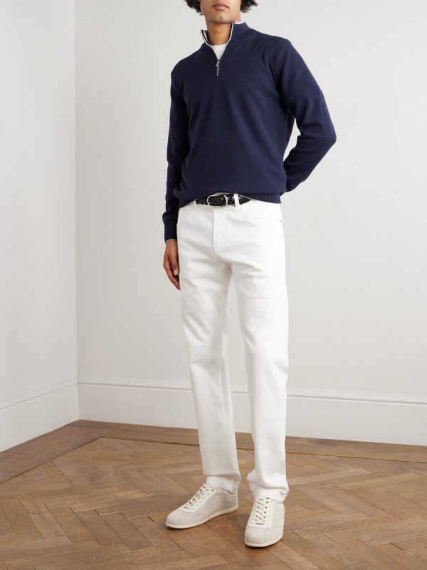 Cashmere Half-Zip Sweater - OU Cashmere Half-Zip Sweater - OU