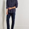 Slim-Fit Herringbone Cotton and Lyocell-Blend Shirt - OU Slim-Fit Herringbone Cotton and Lyocell-Blend Shirt - OU