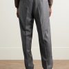 Slim-Fit Pleated Wool Drawstring Trousers - BK Slim-Fit Pleated Wool Drawstring Trousers - BK