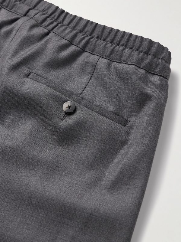 Slim-Fit Pleated Wool Drawstring Trousers - CU Slim-Fit Pleated Wool Drawstring Trousers - CU