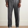 Slim-Fit Pleated Wool Drawstring Trousers - FR Slim-Fit Pleated Wool Drawstring Trousers - FR