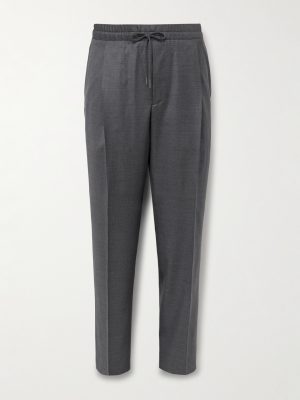 Slim-Fit Pleated Wool Drawstring Trousers Slim-Fit Pleated Wool Drawstring Trousers