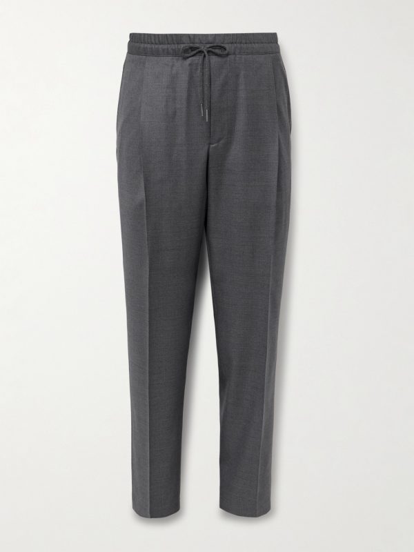 Slim-Fit Pleated Wool Drawstring Trousers Slim-Fit Pleated Wool Drawstring Trousers