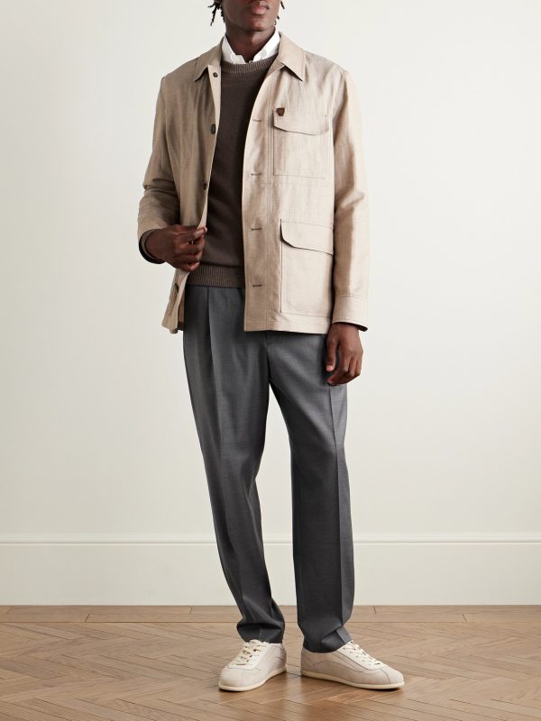 Slim-Fit Pleated Wool Drawstring Trousers - OU Slim-Fit Pleated Wool Drawstring Trousers - OU