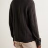 Ribbed Wool Zip-Up Cardigan - BK