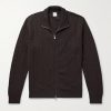 Ribbed Wool Zip-Up Cardigan