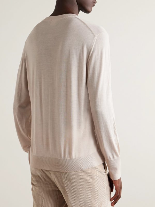 Slim-Fit Wool Sweater - BK Slim-Fit Wool Sweater - BK