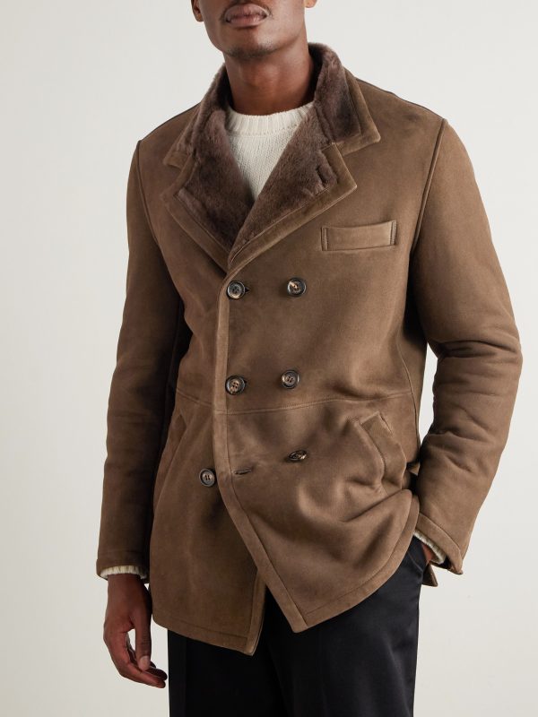 Double-Breasted Shearling Overcoat - FR Double-Breasted Shearling Overcoat - FR