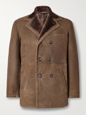 Double-Breasted Shearling Overcoat