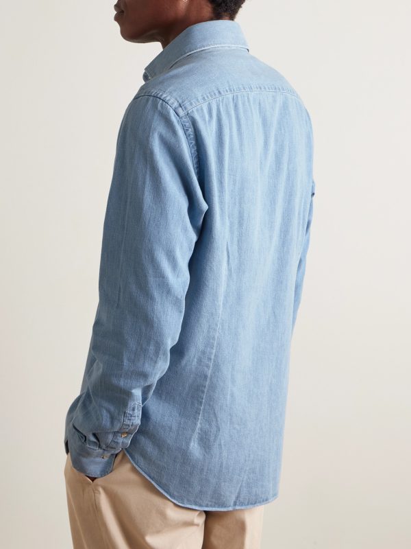 Slim-Fit Cotton-Chambray Shirt - BK