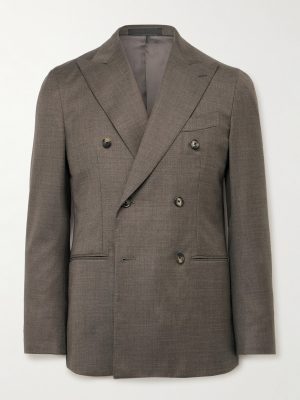 Double-Breasted Wool-Twill Suit Jacket Double-Breasted Wool-Twill Suit Jacket