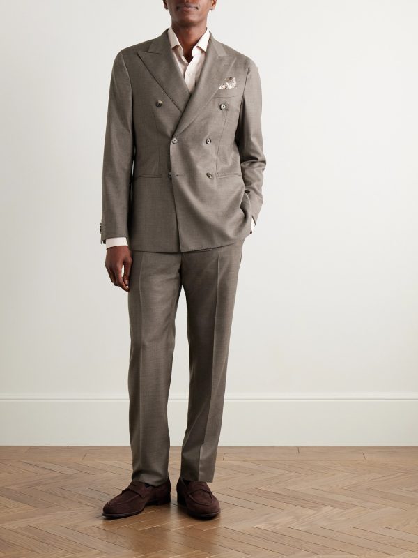 Double-Breasted Wool-Twill Suit Jacket - OU Double-Breasted Wool-Twill Suit Jacket - OU