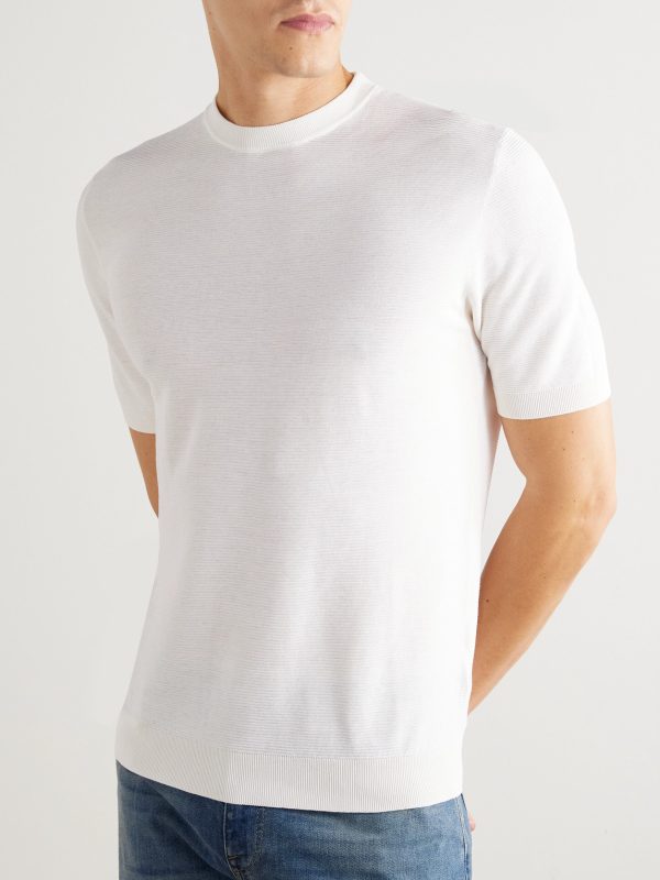 Slim-Fit Ribbed Cotton T-Shirt - FR Slim-Fit Ribbed Cotton T-Shirt - FR