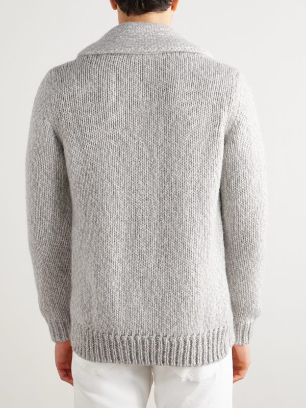 Slim-Fit Shawl-Collar Cashmere Cardigan - BK