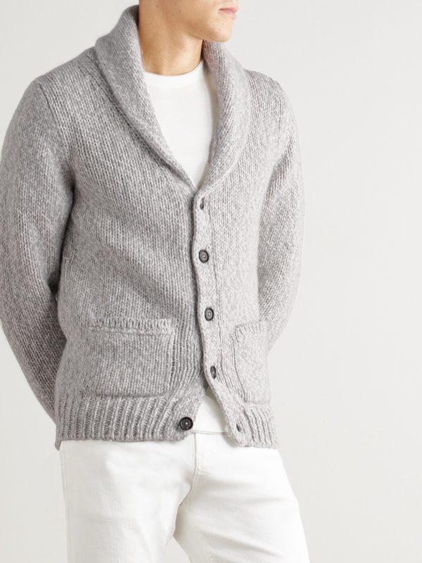 Slim-Fit Shawl-Collar Cashmere Cardigan - FR