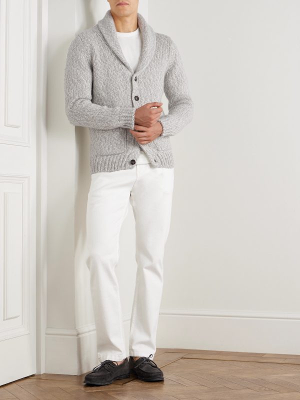 Slim-Fit Shawl-Collar Cashmere Cardigan - OU