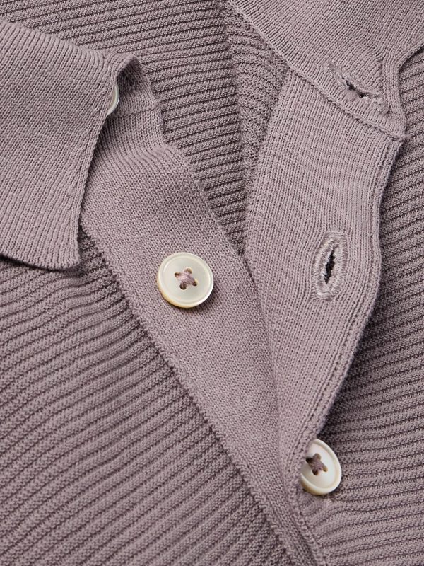 Slim-Fit Ribbed Cotton Polo Shirt - CU