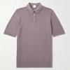 Slim-Fit Ribbed Cotton Polo Shirt