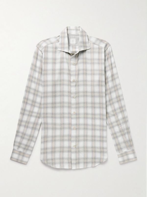 Checked Cotton and Lyocell-Blend Flannel Shirt Checked Cotton and Lyocell-Blend Flannel Shirt