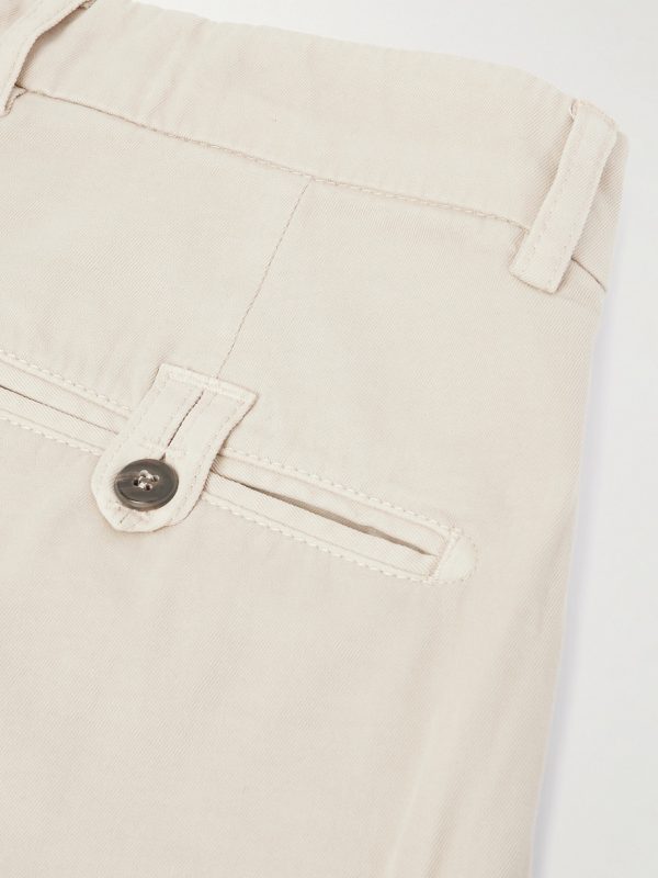 Straight-Leg Pleated Stretch Cotton and Lyocell-Blend Trousers - CU Straight-Leg Pleated Stretch Cotton and Lyocell-Blend Trousers - CU