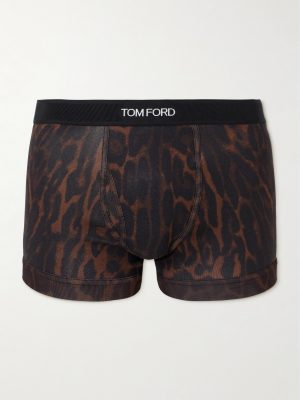 Leopard-Print Stretch-Cotton Boxer Briefs
