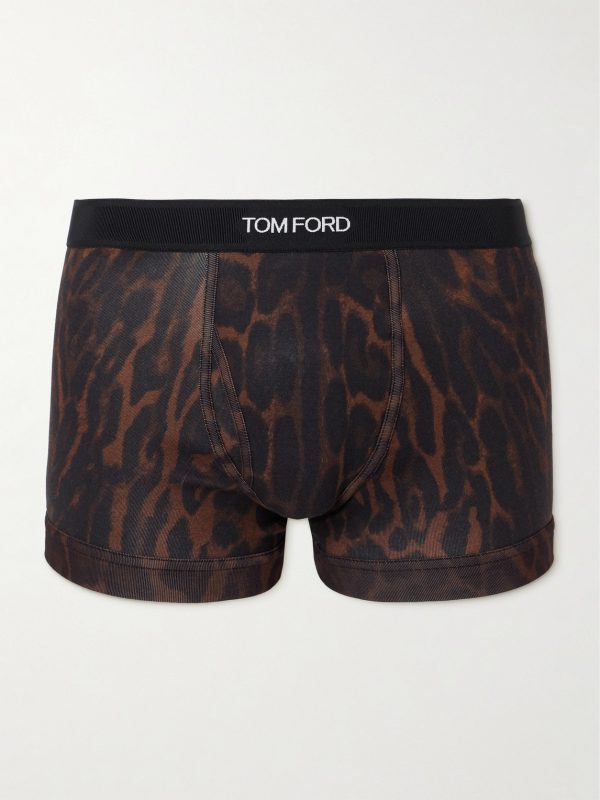 Leopard-Print Stretch-Cotton Boxer Briefs Leopard-Print Stretch-Cotton Boxer Briefs