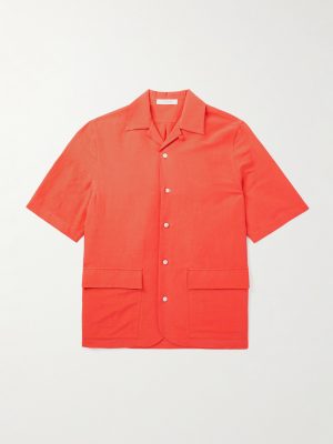 Cuban Convertible-Collar Linen and Silk-Blend Shirt Cuban Convertible-Collar Linen and Silk-Blend Shirt