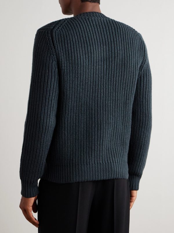 Ribbed Wool and Cashmere-Blend Sweater - BK Ribbed Wool and Cashmere-Blend Sweater - BK