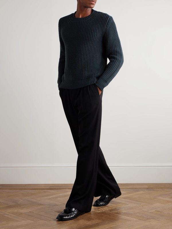 Ribbed Wool and Cashmere-Blend Sweater - OU Ribbed Wool and Cashmere-Blend Sweater - OU