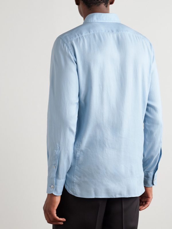 Button-Down Collar Lyocell Shirt - BK Button-Down Collar Lyocell Shirt - BK
