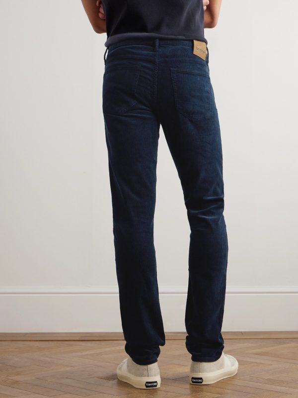 Slim-Fit Cotton-Blend Corduroy Trousers - BK