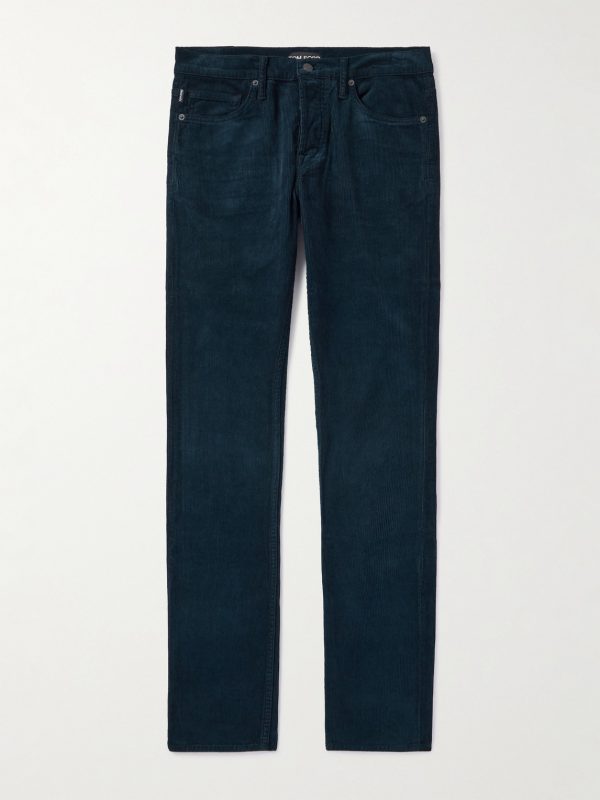 Slim-Fit Cotton-Blend Corduroy Trousers
