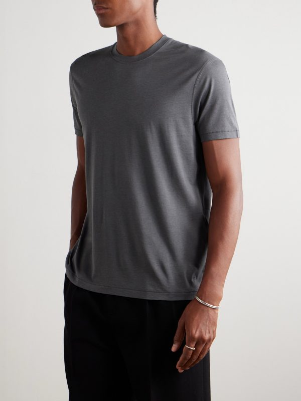 Lyocell and Cotton-Blend Jersey T-Shirt - FR Lyocell and Cotton-Blend Jersey T-Shirt - FR