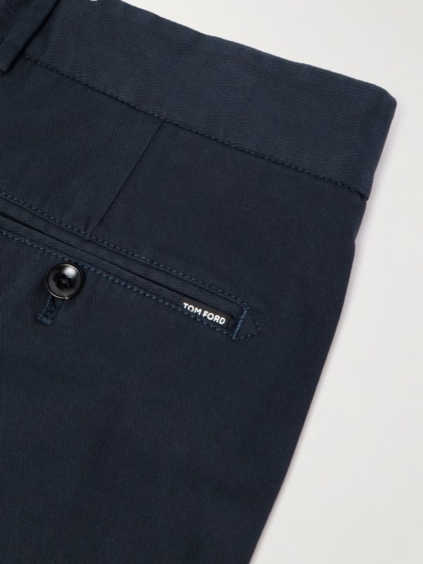 Straight-Leg Pleated Stretch-Cotton Twill Shorts - CU Straight-Leg Pleated Stretch-Cotton Twill Shorts - CU