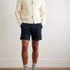 Straight-Leg Pleated Stretch-Cotton Twill Shorts - OU Straight-Leg Pleated Stretch-Cotton Twill Shorts - OU