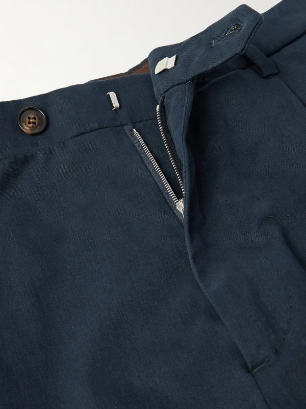 Richard Straight-Leg Pleated Cotton-Blend Twill Suit Trousers - E1