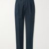 Richard Straight-Leg Pleated Cotton-Blend Twill Suit Trousers