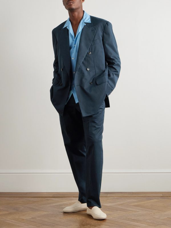 Richard Straight-Leg Pleated Cotton-Blend Twill Suit Trousers - OU