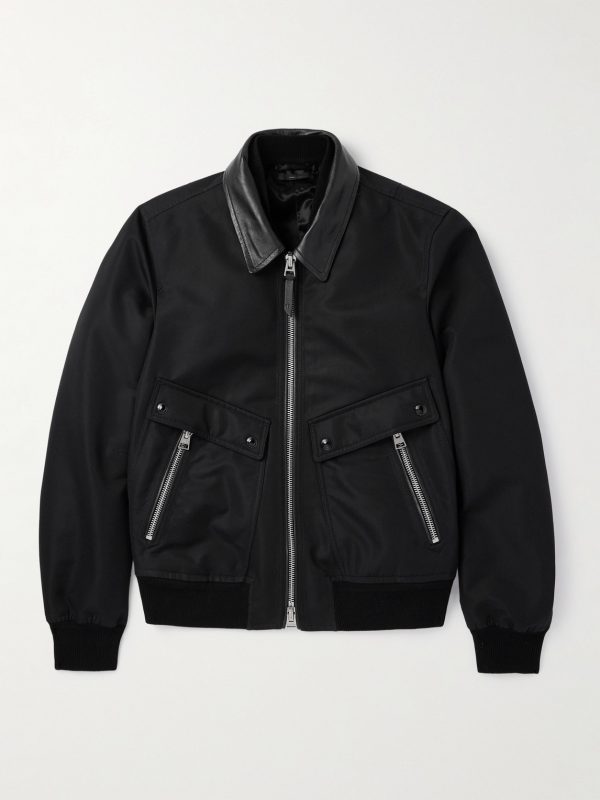 Coated Cotton-Canvas Bomber Jacket