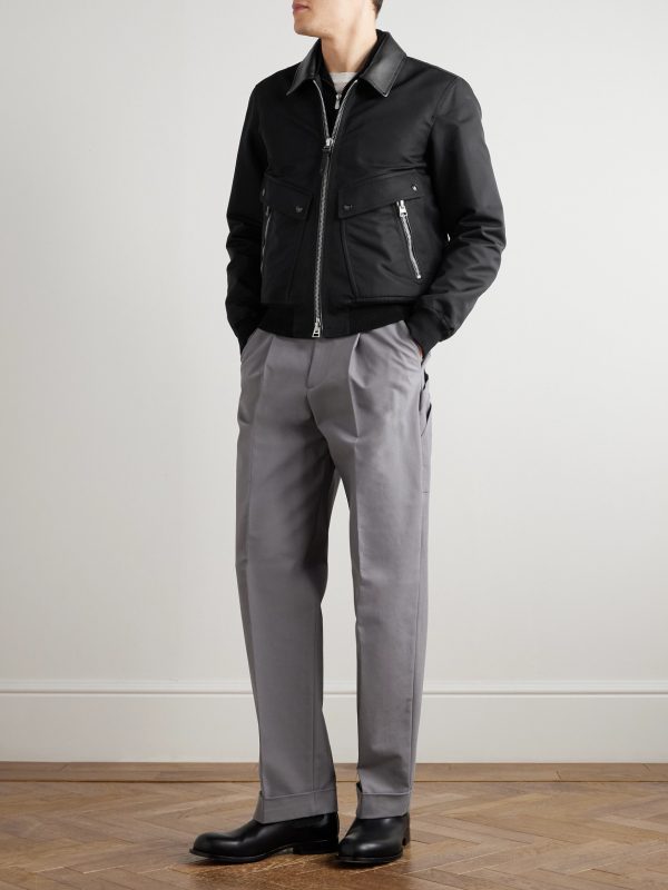 Coated Cotton-Canvas Bomber Jacket - OU