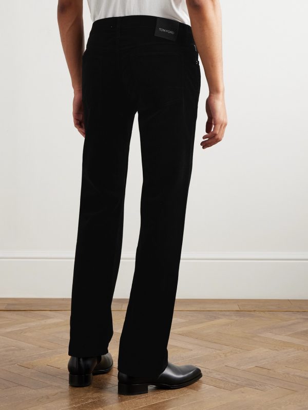 Icon Straight-Leg Cotton-Velvet Suit Trousers - BK Icon Straight-Leg Cotton-Velvet Suit Trousers - BK