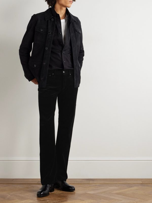 Icon Straight-Leg Cotton-Velvet Suit Trousers - OU Icon Straight-Leg Cotton-Velvet Suit Trousers - OU