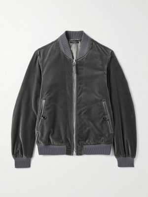Cotton-Velvet Bomber Jacket