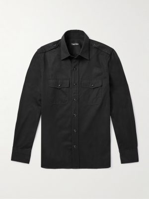 Cotton and Silk-Blend Twill Shirt Cotton and Silk-Blend Twill Shirt