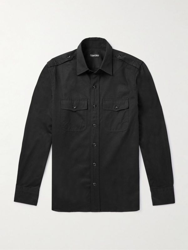 Cotton and Silk-Blend Twill Shirt Cotton and Silk-Blend Twill Shirt