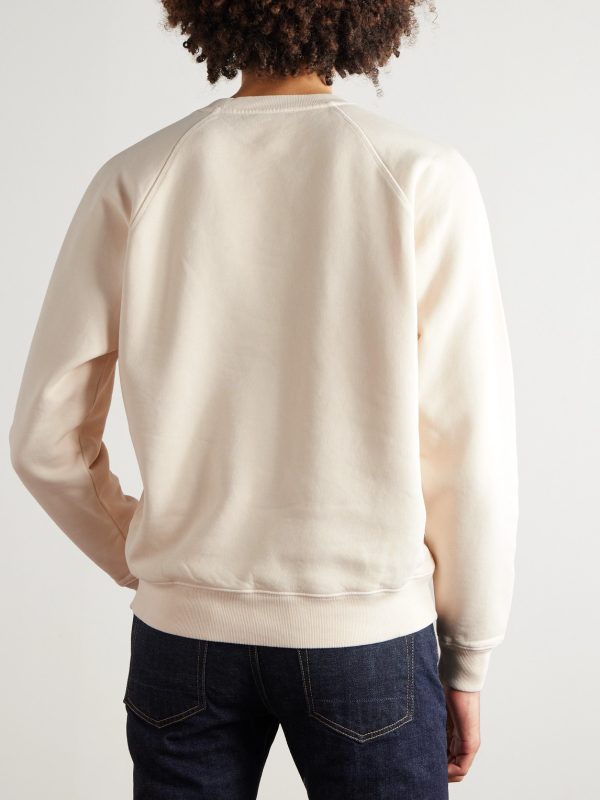 Logo-Appliquéd Garment-Dyed Cotton-Jersey Sweatshirt - BK Logo-Appliquéd Garment-Dyed Cotton-Jersey Sweatshirt - BK