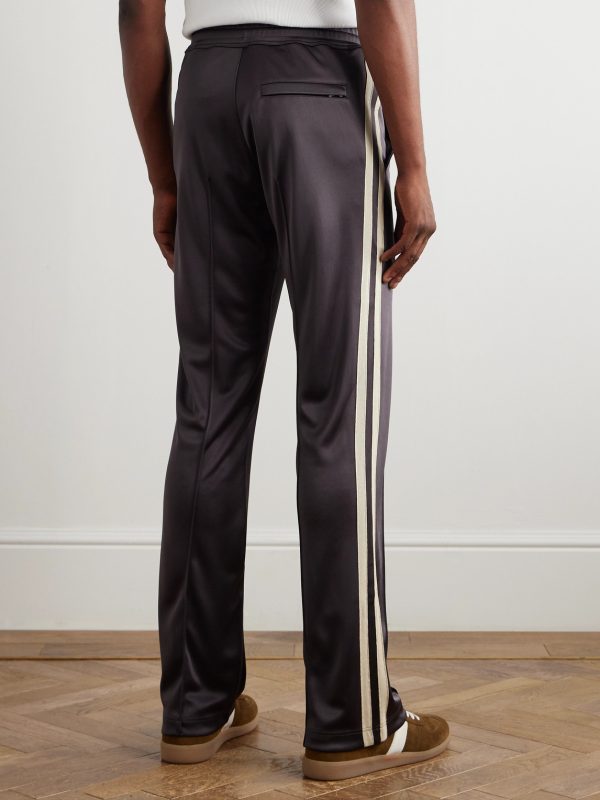 Straight-Leg Webbing-Trimmed Jersey Track Pants - BK Straight-Leg Webbing-Trimmed Jersey Track Pants - BK