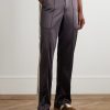 Straight-Leg Webbing-Trimmed Jersey Track Pants - FR Straight-Leg Webbing-Trimmed Jersey Track Pants - FR