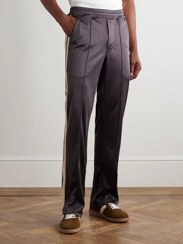 Straight-Leg Webbing-Trimmed Jersey Track Pants - FR Straight-Leg Webbing-Trimmed Jersey Track Pants - FR