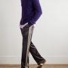 Straight-Leg Webbing-Trimmed Jersey Track Pants - OU Straight-Leg Webbing-Trimmed Jersey Track Pants - OU